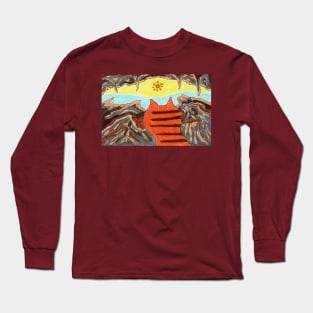 Cat Overlooking the Sunrise Long Sleeve T-Shirt